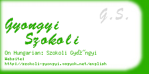 gyongyi szokoli business card